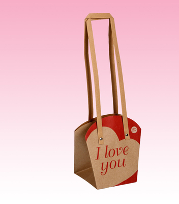 custom OEM brown kraft paper shopping bag printing with flat paper handle factory