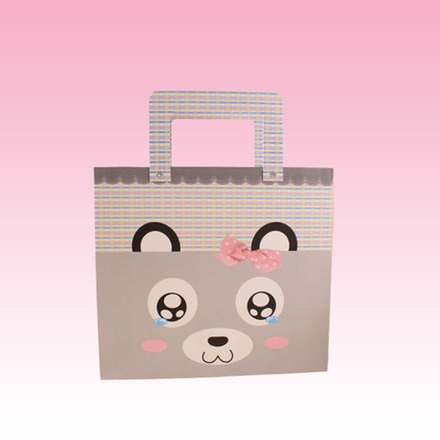 custom OEM brown kraft paper shopping bag printing with flat paper handle factory