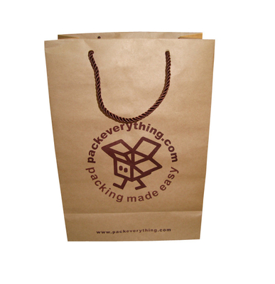 printing brown kraft paper shopping bag with your artwork printing manufacturer