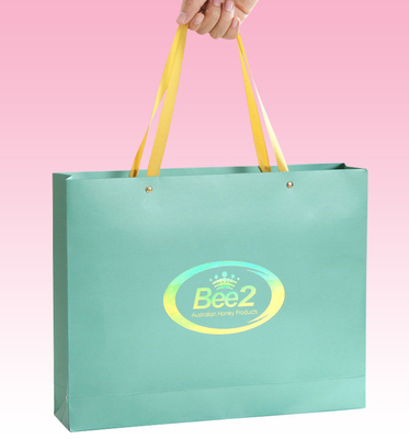 custom buy paper bags manufacturer with hologram stamping logo