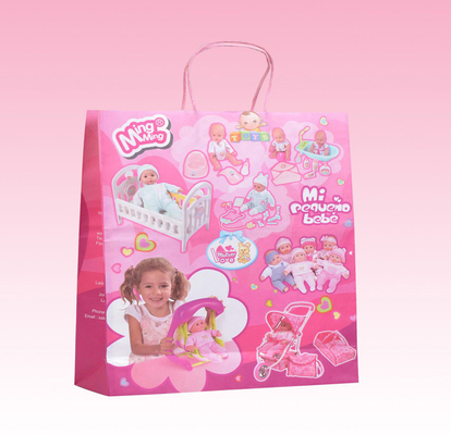 custom small plain kraft paper bags supplier with Twisted paper handle