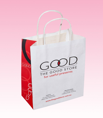 custom small plain kraft paper bags supplier with Twisted paper handle