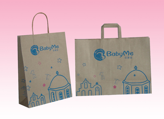 custom cheap white kraft paper bag packaging factory with artwork printing