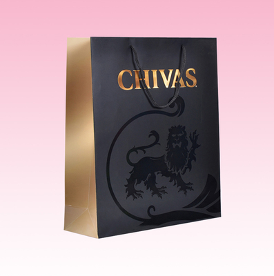 custom handmade paper bag sizes with embossed hot stamping logo