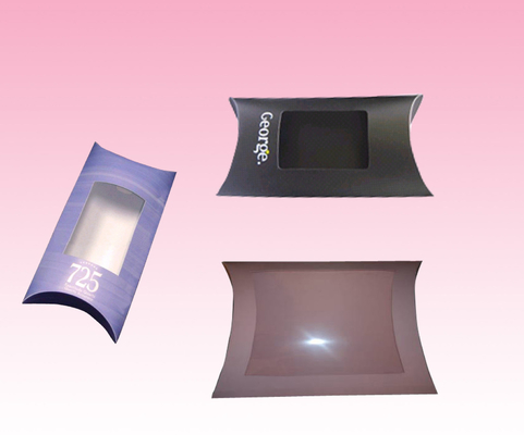 custom retail paper packaging pillow boxes printing supplier with 350gram art paper