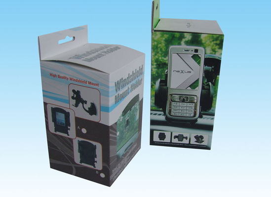 custom luxury paper paperboard box manufacturers with hanger for car/ mobile mount holder