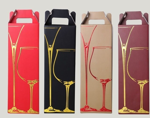 custom wholesale E- flute corrugated cardboard paper wine box for sale supplier
