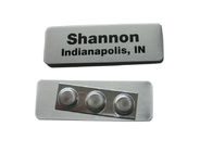 custom metal silver business name badges event uniform name tag lanyards factory