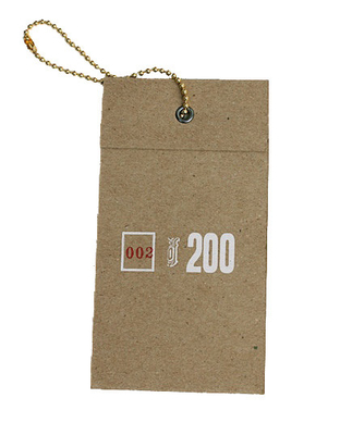 custom recycled clothing kraft paper hang tag with eyelet manufacturer