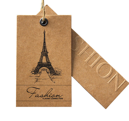custom recycled clothing kraft paper hang tag with eyelet manufacturer