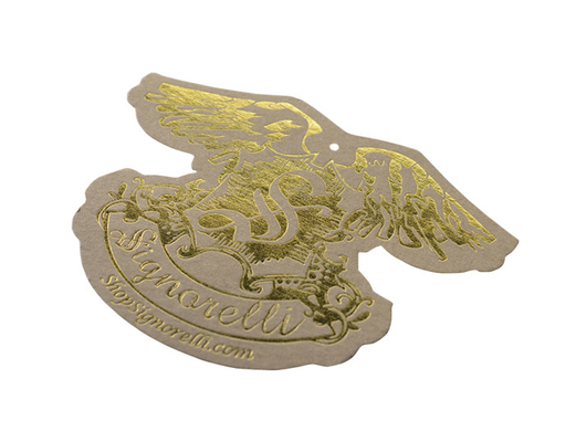 custom apparel swing hang tags label size with hologram printing factory