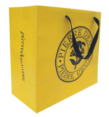 custom  Large Size Advertising Paper Bags With Ribbon Handle For Package