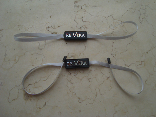 custom gray plastic security seal tags hang tag with emboss letters manufacturer