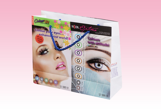 custom recycled colored plastic garment bags with artwork printing handle rope