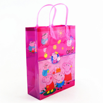 custom recycled colored plastic garment bags with artwork printing handle rope
