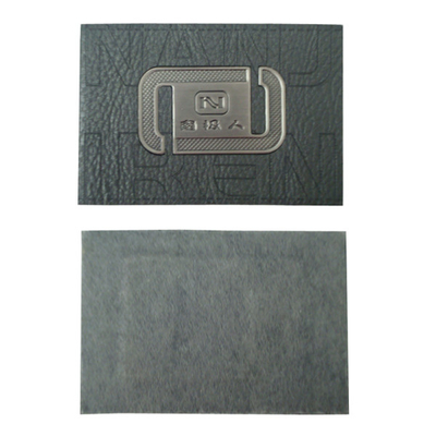 custom leather labels for hats garment leather tags wholesale with metal logo