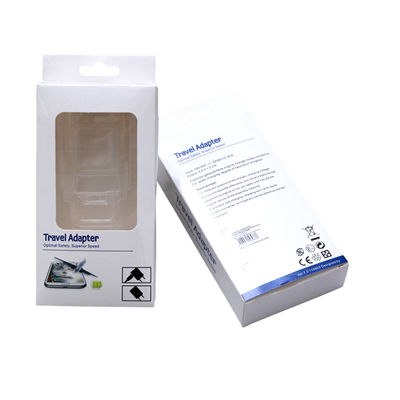 Custom Printed Cream Packaging Box With Hanging Hole And Clear Window | Color Paper Display Boxes Wholesale