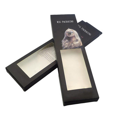 Custom Printed Paper Wig Packaging Boxes with Hook and Clear Window – Wholesale Hair Extension Display Box