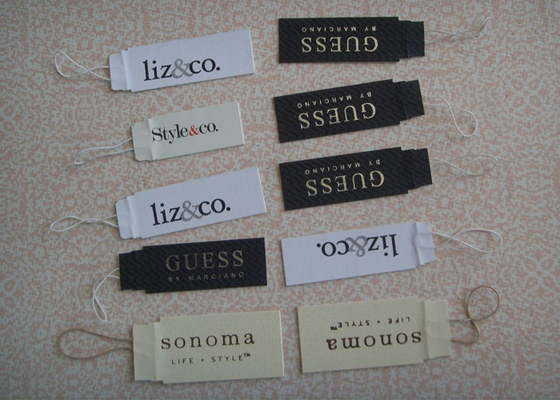 Custom Printed Paper Hangtag Price Tag with Elastic Rope for Jewelry Sunglass Bottle Watch