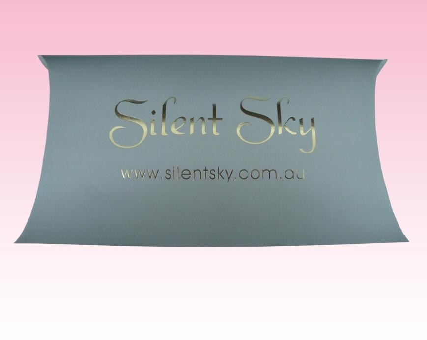 custom retail paper packaging pillow boxes printing supplier with 350gram art paper