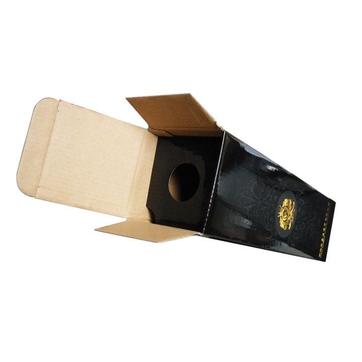 custom wholesale E- flute corrugated cardboard paper wine box for sale supplier