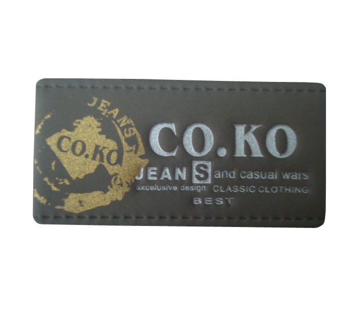 custom embossed leather labels leather luggage tags manufacturer with logo