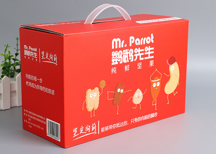 Custom Strong F-flute Corrugated Paper Boxes Product Packaging with Plastic Handle