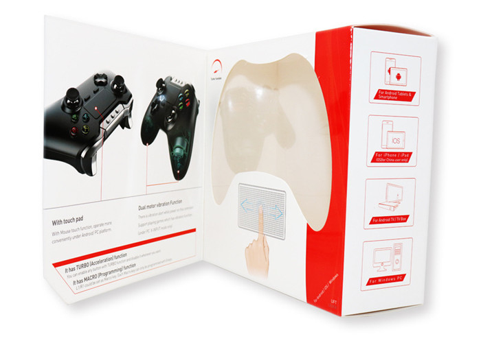 Custom Folding Paper Window Box Packaging Lid Boxes with Blister Tray for Gamepad