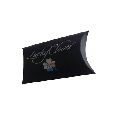 Caja de almohada de papel negro personalizada con logotipo estampado en plata – Fabricante de embalaje impreso de lujo