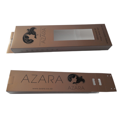 Cajas de embalaje de pelucas de papel impresas personalizadas con gancho y ventana transparente